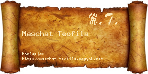 Maschat Teofila névjegykártya